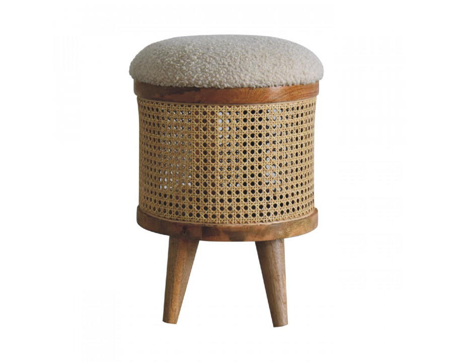 Artisan - Larissa Footstool in Cream, Boucle