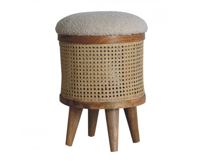 Artisan - Larissa Footstool in Cream, Boucle