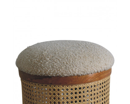 Artisan - Larissa Footstool in Cream, Boucle