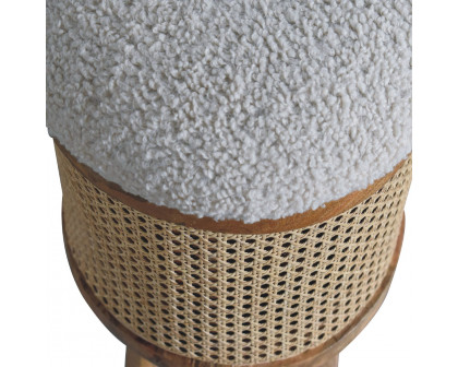 Artisan - Larissa Footstool in Cream, Boucle