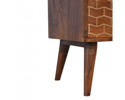 Artisan - Pattern Nightstand with 2 Drawer in Gold