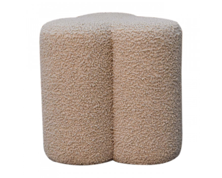 Artisan - Clover Footstool in Mud, Boucle