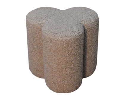 Artisan - Clover Footstool in Mud, Boucle