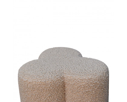 Artisan - Clover Footstool in Mud, Boucle