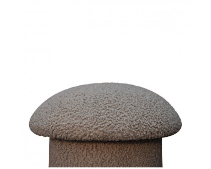 Artisan Mushroom Footstool - Mud, Boucle