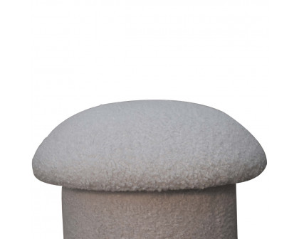 Artisan Mushroom Footstool - White, Boucle