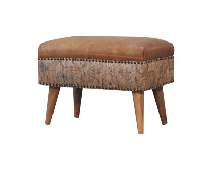 Artisan Haven Durrie Square Footstool