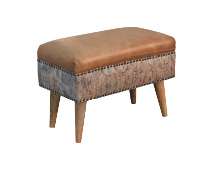 Artisan Haven Durrie Square Footstool