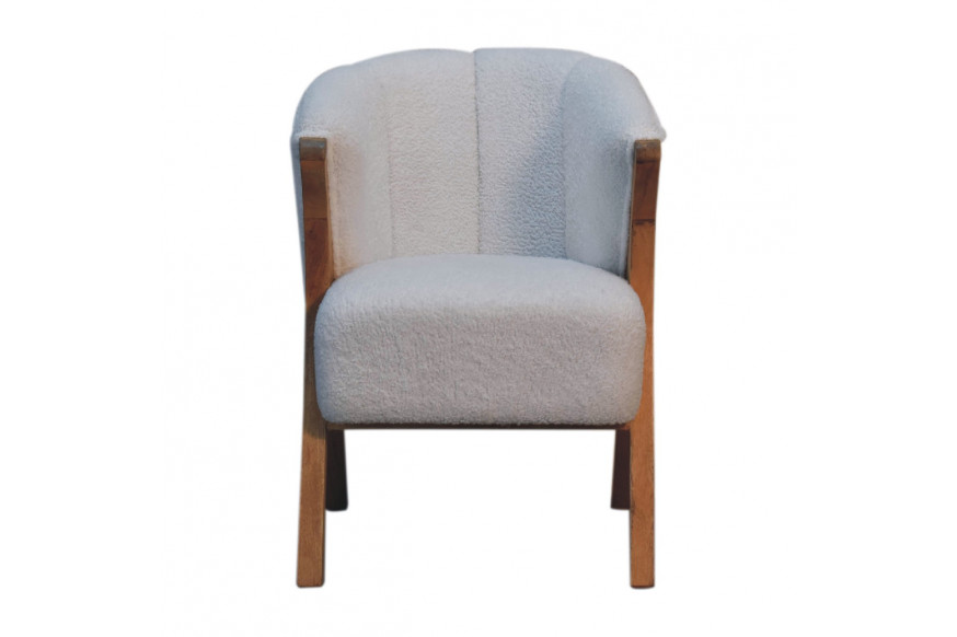 Artisan™ Minimalistic Chair - White, Boucle