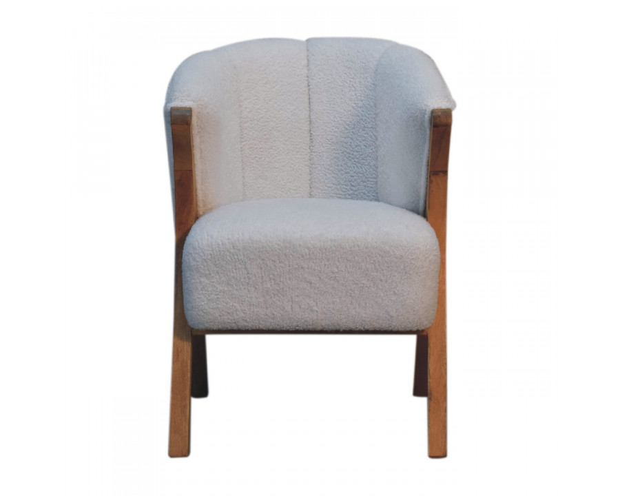 Artisan - Minimalistic Chair in White, Boucle