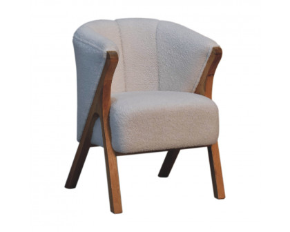 Artisan™ Minimalistic Chair - White, Boucle