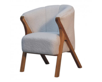 Artisan™ Minimalistic Chair - White, Boucle