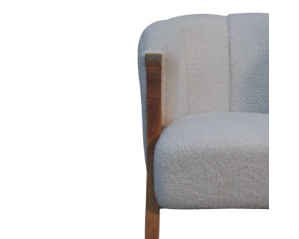 Artisan™ Minimalistic Chair - White, Boucle