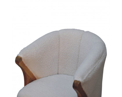 Artisan™ Minimalistic Chair - White, Boucle