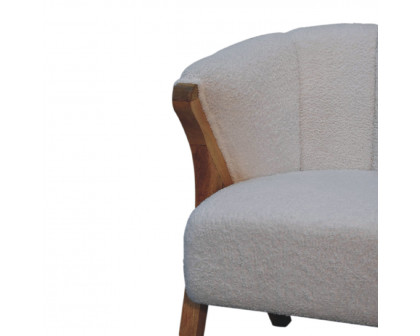 Artisan™ Minimalistic Chair - White, Boucle