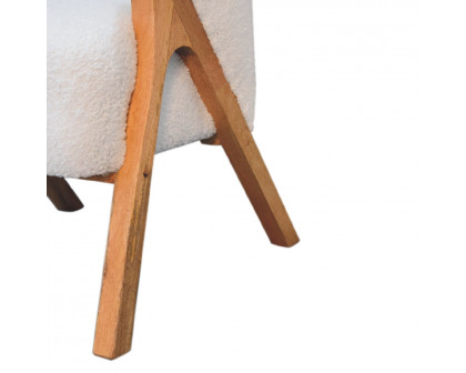 Artisan™ Minimalistic Chair - White, Boucle