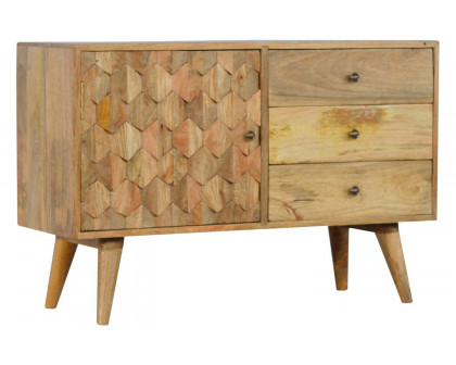 Artisan Pineapple Carved Sideboard - Oak-ish