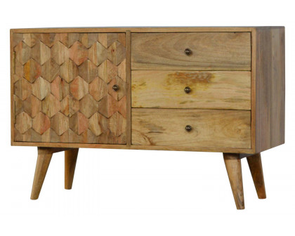 Artisan Pineapple Carved Sideboard - Oak-ish