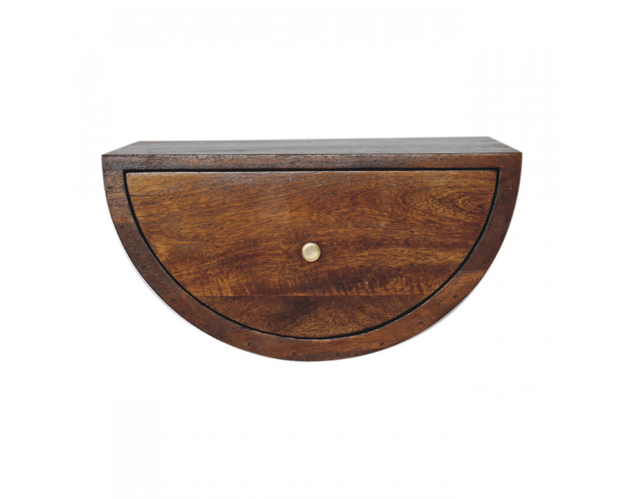 Artisan - Crescent Floating Nightstand in Chestnut