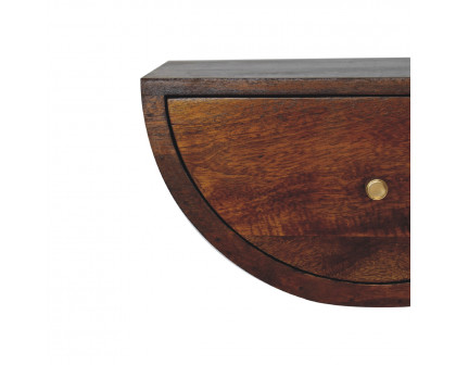 Artisan - Crescent Floating Nightstand in Chestnut