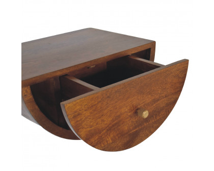 Artisan - Crescent Floating Nightstand in Chestnut