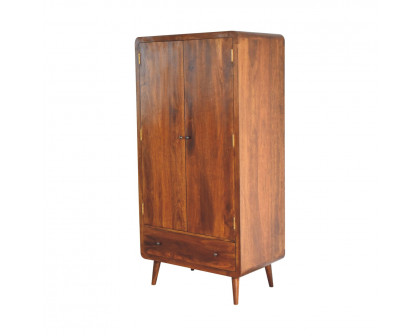 Artisan - Curved Wardrobe in Chestnut