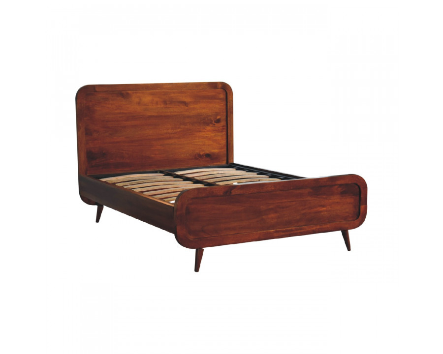 Artisan - Curved Double Bed in Chestnut