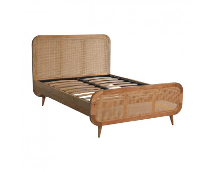 Artisan - Rattan Bed in Oak-Ish