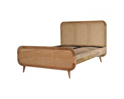 Artisan - Rattan Bed in Oak-Ish