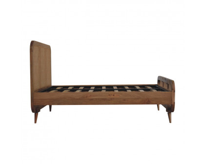 Artisan - Rattan Bed in Oak-Ish