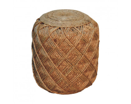 Artisan Jute Fibre Footstool - Large