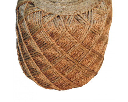 Artisan Jute Fibre Footstool - Large