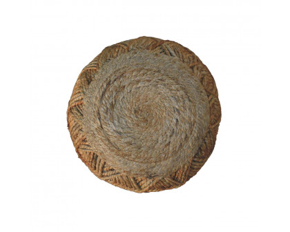 Artisan Jute Fibre Footstool - Large