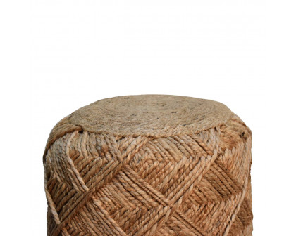 Artisan Jute Fibre Footstool - Small