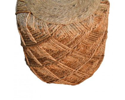 Artisan Jute Fibre Footstool - Small