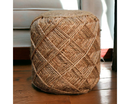 Artisan Jute Fibre Footstool - Small