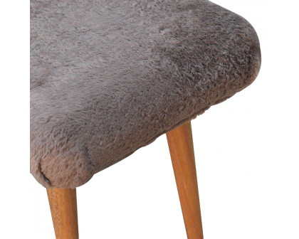 Artisan - Curved Bench in Mocha, Faux Fur