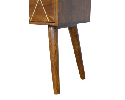 Artisan - Geometric Brass Inlay Console Table with 4 Drawers