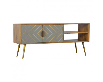 Artisan - Inlay Media Unit in Sleek Cement/Brass