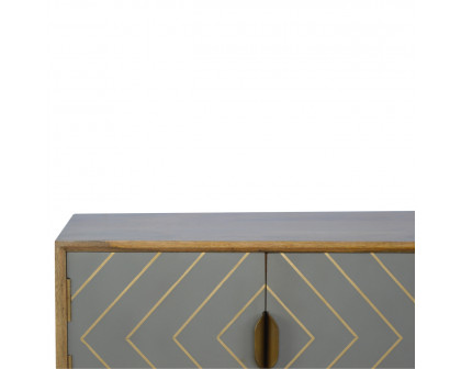 Artisan - Inlay Media Unit in Sleek Cement/Brass