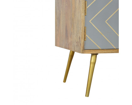 Artisan - Inlay Media Unit in Sleek Cement/Brass