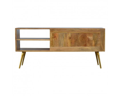 Artisan - Inlay Media Unit in Sleek Cement/Brass