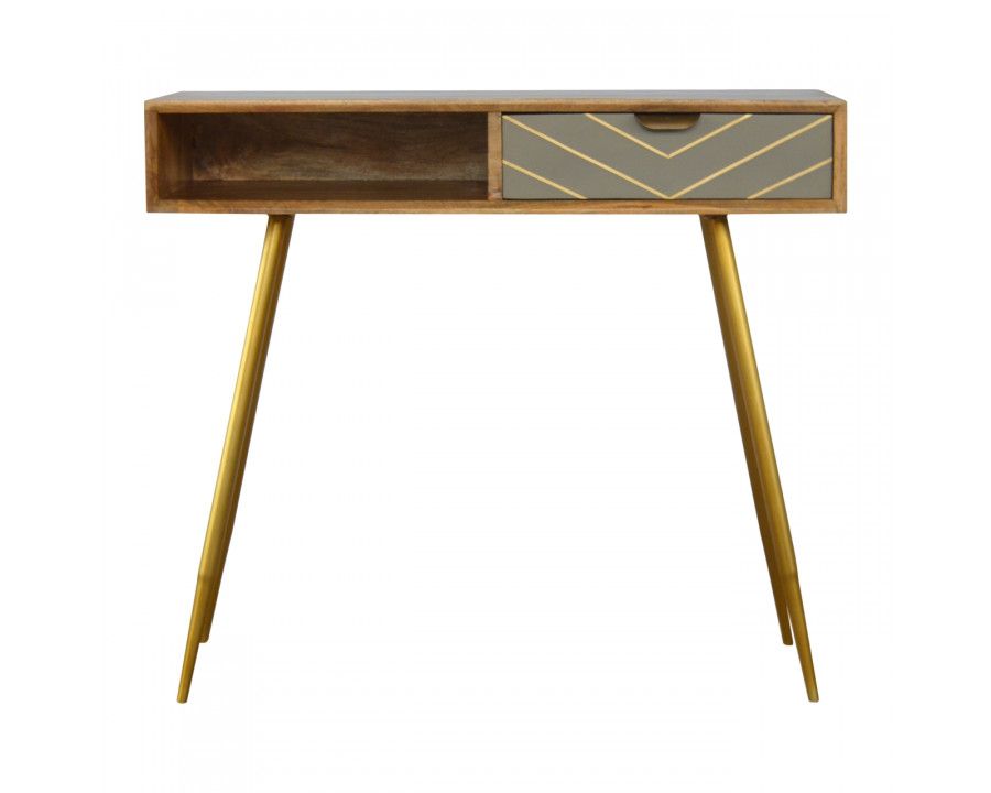 Artisan - Writing Desk in Cement/Brass