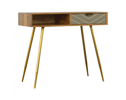 Artisan - Writing Desk in Cement/Brass