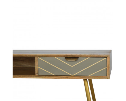 Artisan - Writing Desk in Cement/Brass