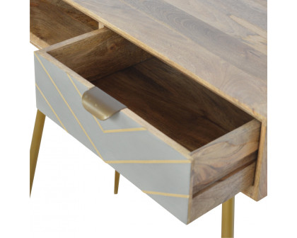 Artisan - Writing Desk in Cement/Brass