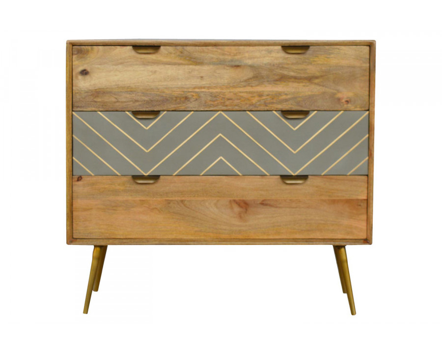 Artisan - Inlay Chest in Sleek Cement Brass