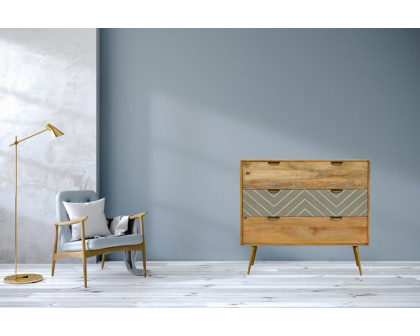 Artisan - Inlay Chest in Sleek Cement Brass