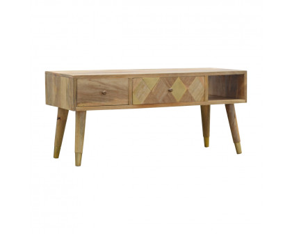 Artisan - Gold Inlay Media Unit in Oak-Ish