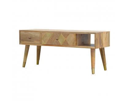 Artisan - Gold Inlay Media Unit in Oak-Ish